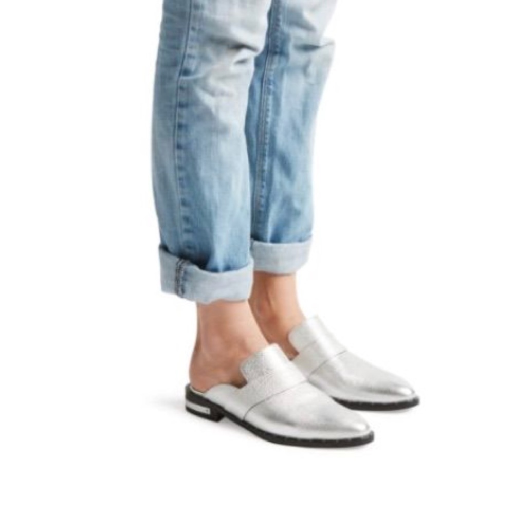 Freda Salvador Silver Keen mule 7.5